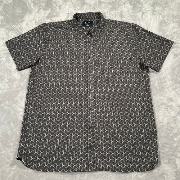 Bylt Shirt 2XL Riviera Button Down Stretch Performance Work Casual Geometric - Picture 1 of 10